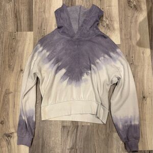 Hippie Rose Tye Dye Purple Cropped Hoodie Medium